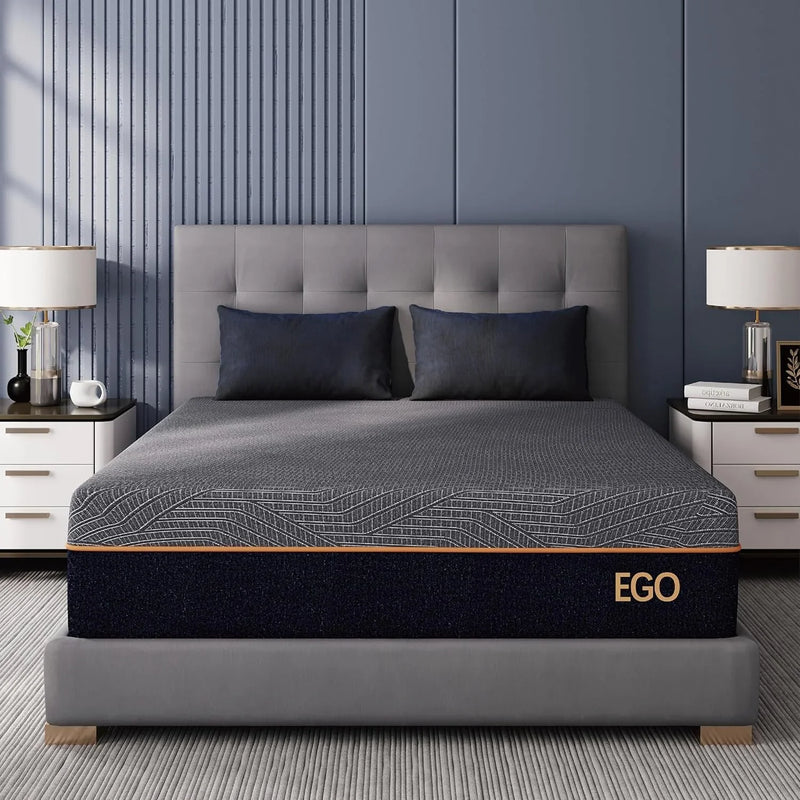 S14 Inch King Size Memory Foam Mattress for Back Pain, Cooling Gel Mattress Bed in a Box, Made in USA, CertiPUR-US Certified, Therapeutic Medium Mattress, 76x80x14 Black V1622