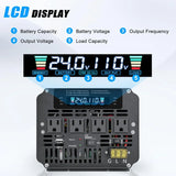 5000 Watt Power Inverter 12V to 110V 120V for Vehicle, Solar Inverter System, Heavy Duty, RV, Truck, Off Grid,Camping with 4 AC Outlets, LCD Display, Wireless Remote Control, Car Power Inverter