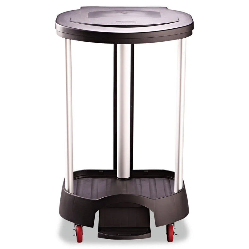 Administrative series floor-standing clothing storage basket / laundry basket, with front locking casters, capacity 30 gallons, black, without handle cover, suitable for hospitals / medical laboratories / commercial premises N4847