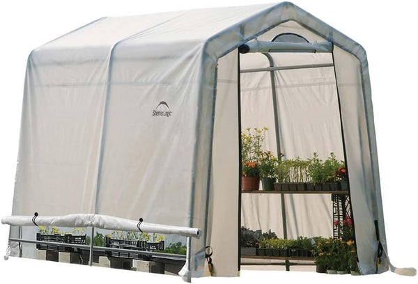 0 feet x 10 feet "GrowIT" Green House - Built-in Simple Greenhouse. It features a sleek design, a high ceiling design, an outdoor planting room with easy access, and is equipped with a transparent waterproof cover. K2573
