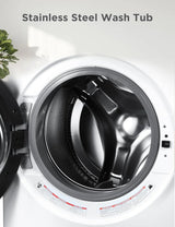 0.9 Cu. Ft. Portable Washer, 6.6 lb. Capacity Washing Machine for Homes & Apartments, 5 Wash Cycles, Quick Connect Sink Adapter and Drain Hose Included, Transparent Lid, BPWM09W, White