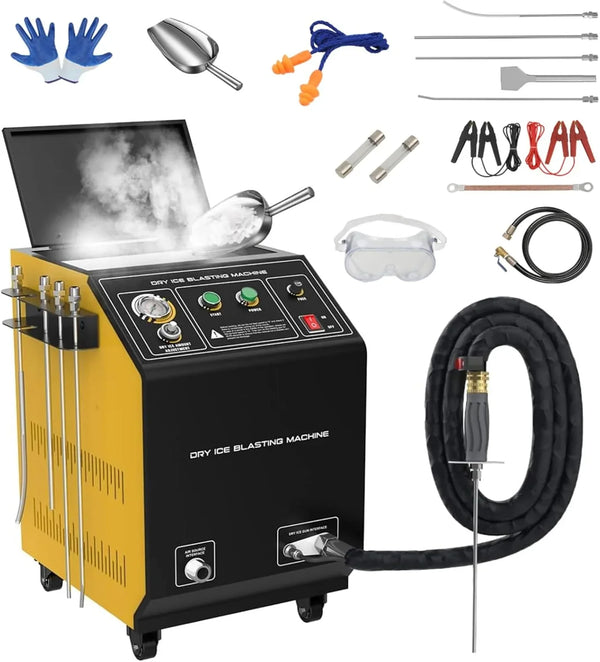 Dry Ice Blasting Machine,HTS705 Pellet Dry Ice Blasters,Industrial Dry Ice Blasting Cleaning Machine, Dry Ice Blaster Engine Cleaner Intake Valve Cleaner, Dry Ice Blast Cleaners 110V/220V Y5409