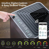 Whole-house air purifier, intelligent air purifier, equipped with a five-level tower structure air filter, air quality and odor sensors, bedroom sleep mode, can remove 99.99% of dust, smoke, pollen and allergens.