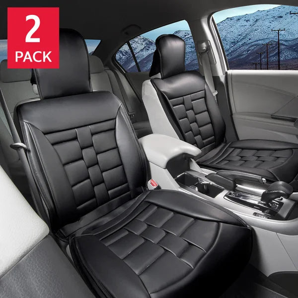 Black Padded Universal Fit Luxury Seat Cover, 2-pack C2776