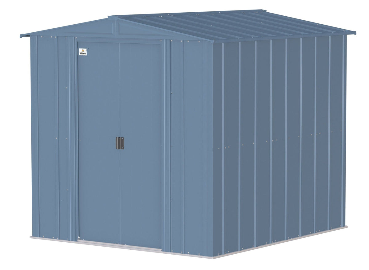 Classic Galvanized Steel Storage Shed, Blue Grey, 6-ft x 7-ft