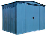 Classic Galvanized Steel Storage Shed, Blue Grey, 8-ft x 6-ft