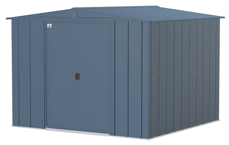Classic Galvanized Steel Storage Shed, Blue Grey, 8-ft x 8-ft R3582