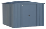 Classic Galvanized Steel Storage Shed, Blue Grey, 8-ft x 8-ft