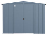 Classic Galvanized Steel Storage Shed, Blue Grey, 8-ft x 8-ft