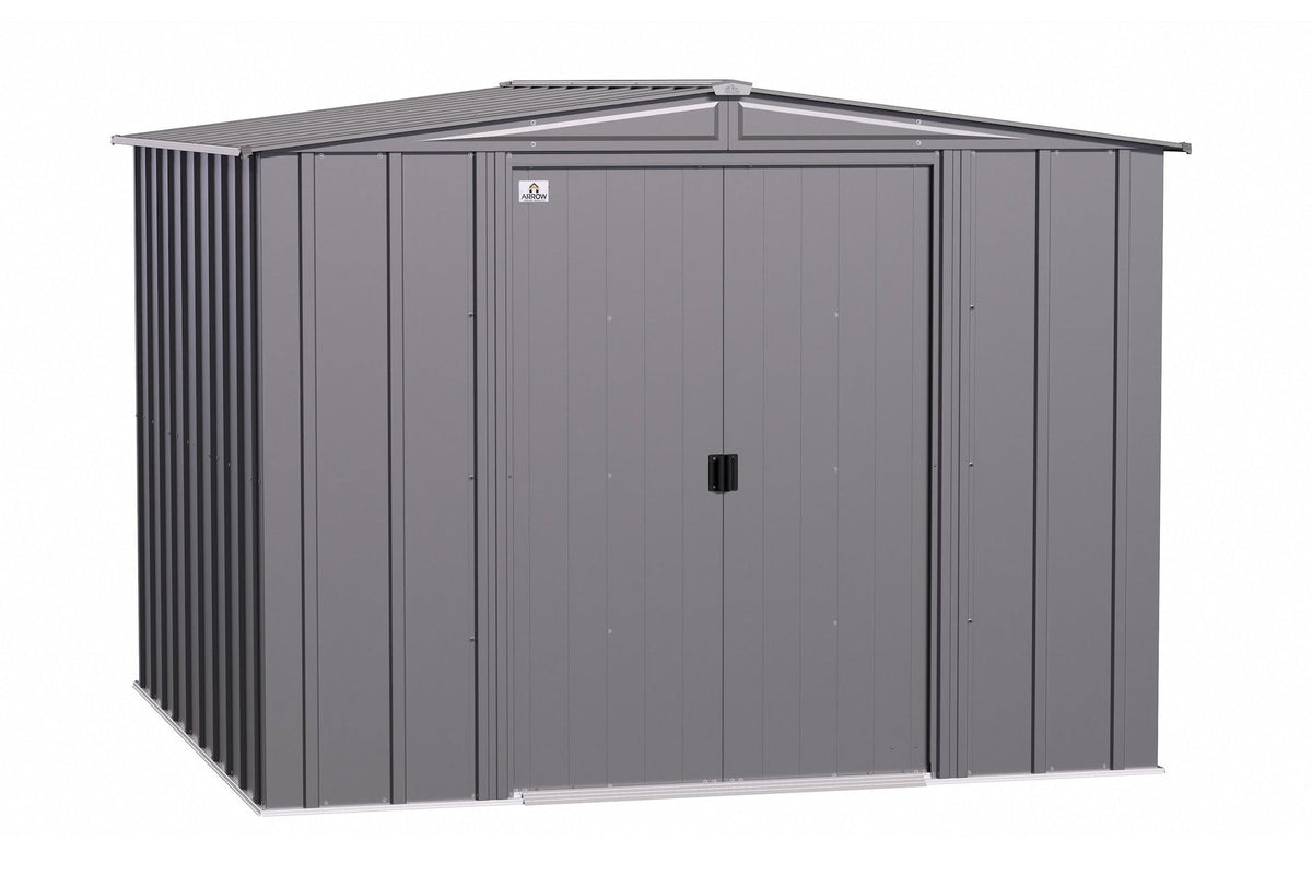 Classic Galvanized Steel Storage Shed, Charcoal, 8-ft x 8-ft