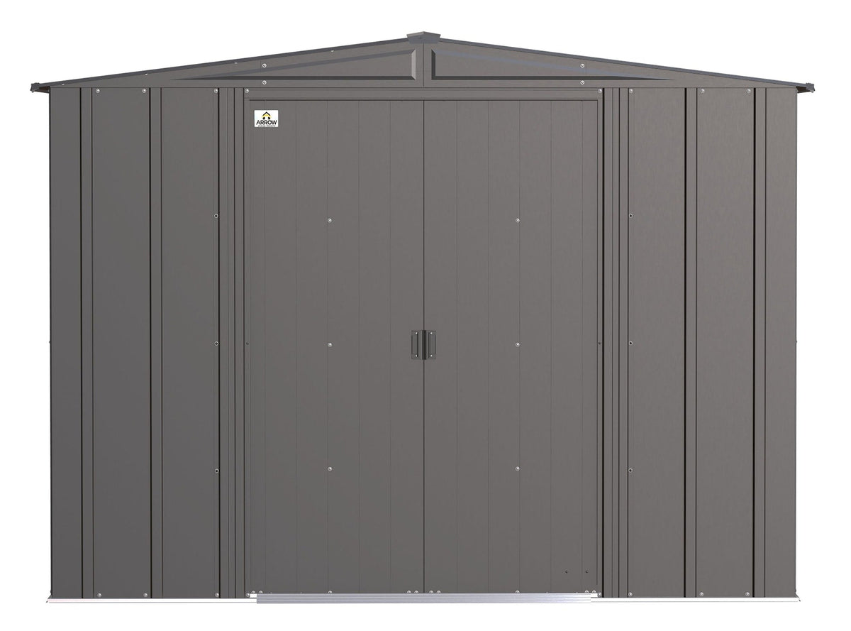 Classic Galvanized Steel Storage Shed, Charcoal, 8-ft x 8-ft
