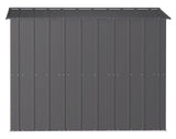 Classic Galvanized Steel Storage Shed, Charcoal, 8-ft x 8-ft