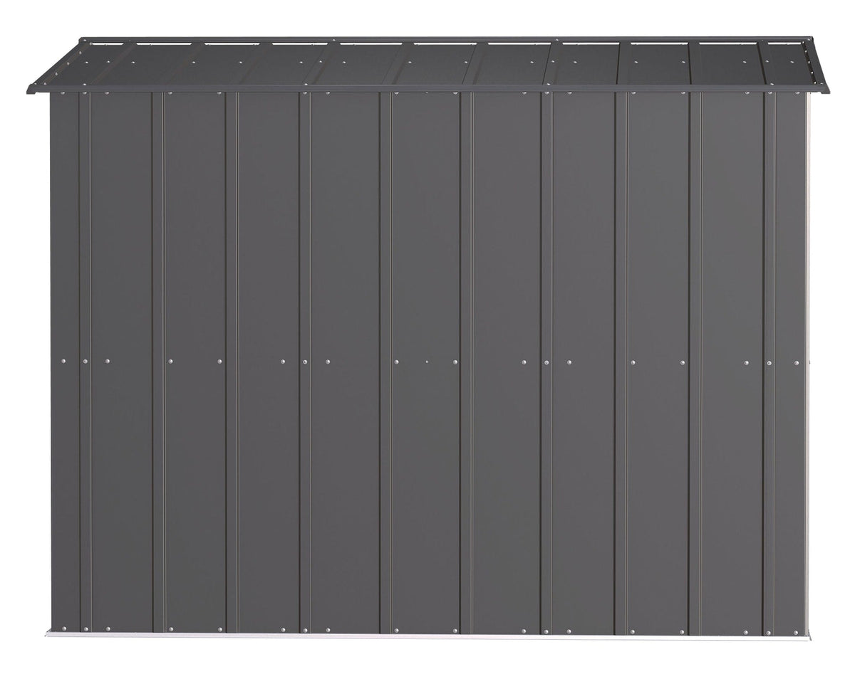 Classic Galvanized Steel Storage Shed, Charcoal, 8-ft x 8-ft
