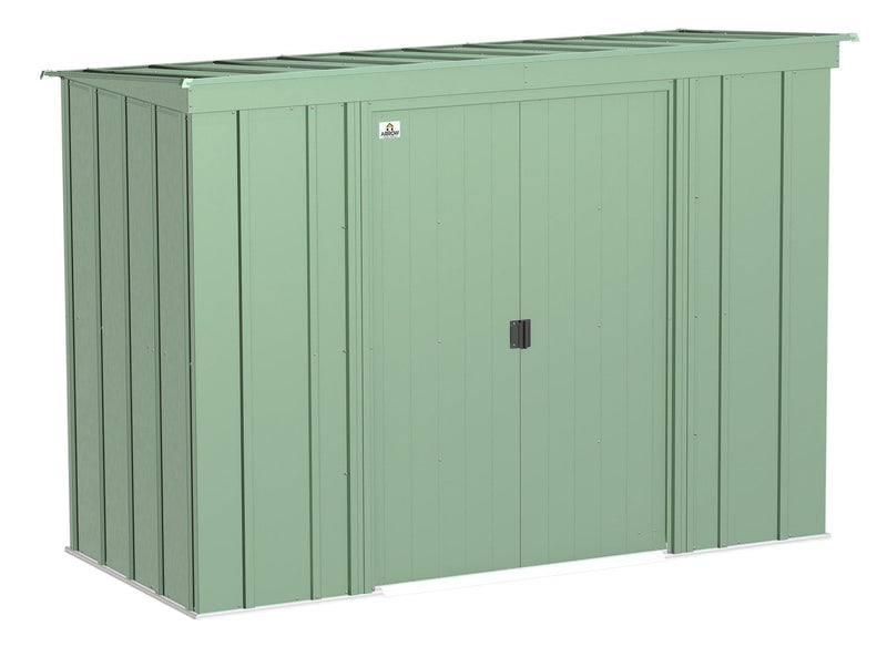 Classic Galvanized Steel Storage Shed, Sage Green, 8-ft x 4-ft T6557