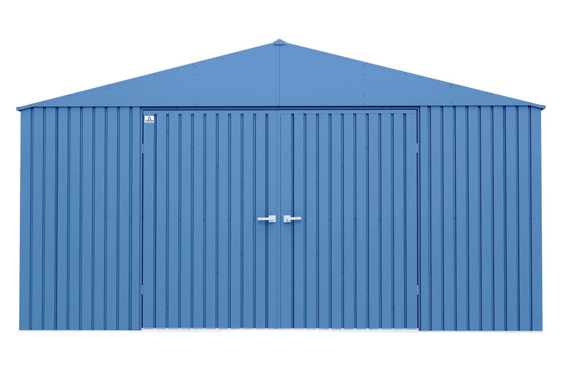 Elite 14x14-ft Corrosion-Resistant Blue Grey Steel Shed H4874