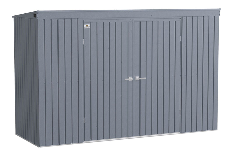 Elite Steel Storage Shed with Pent Roof, Anthracite, 10-ft x 4-ft C901