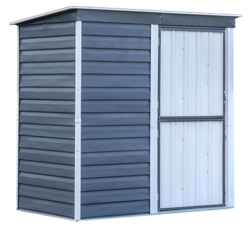 Shed-in-a-Box Steel Storage Shed, Charcoal/Cream, 6-ft x 4-ft N8769
