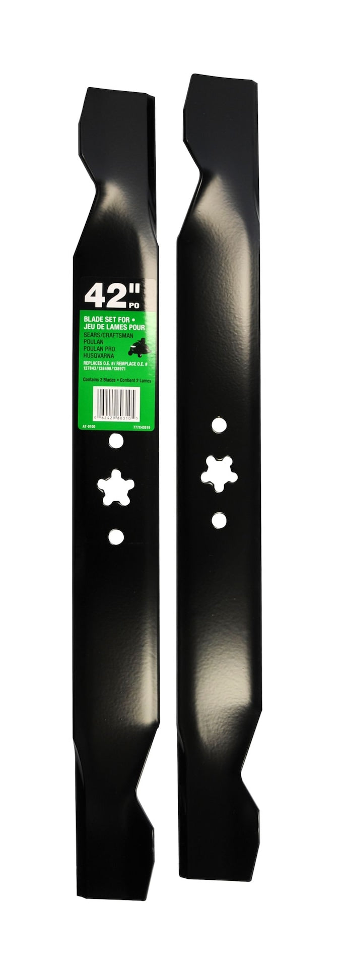 Lawn Tractor Two Replacement Blade Set, 42-in, Black