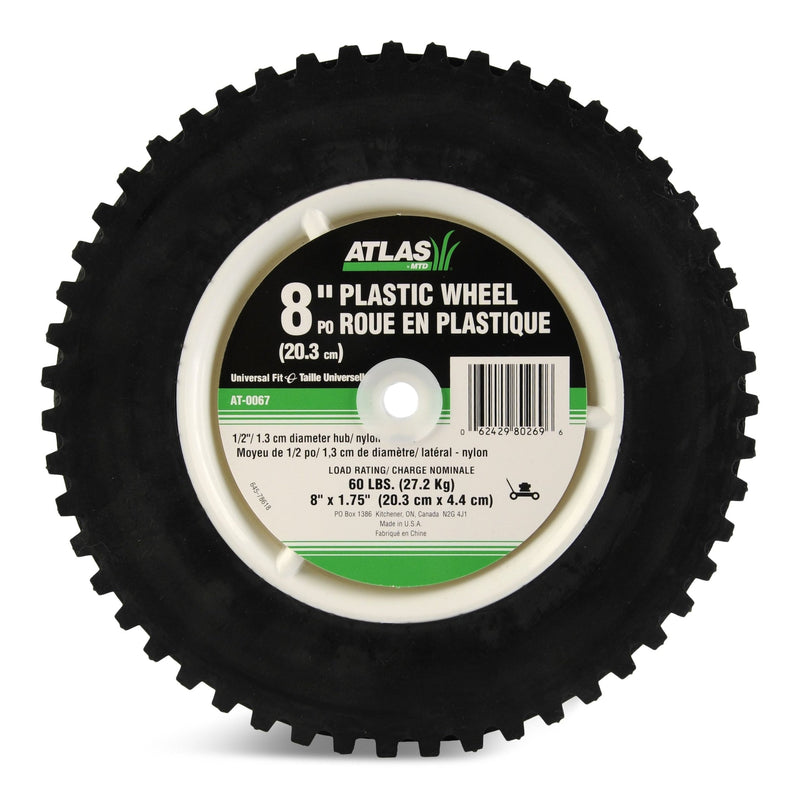 Plastic Lawn Mower Replacement Wheel with Geared Tread, 8-in x 1.75-in P171