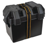 Polypropylene Vented Marine Battery Box with Strap & Mounting Hardware, Black, Assorted Sizes
