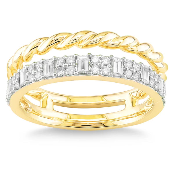 Baguette and Round Brilliant Diamond Ring (0.42 ctw) Q3856