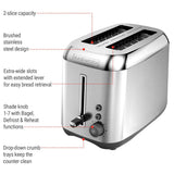 Kitchen Tools Extra Wide Slots Toaster with 7 Settings, Stainless Steel, 2-Slices