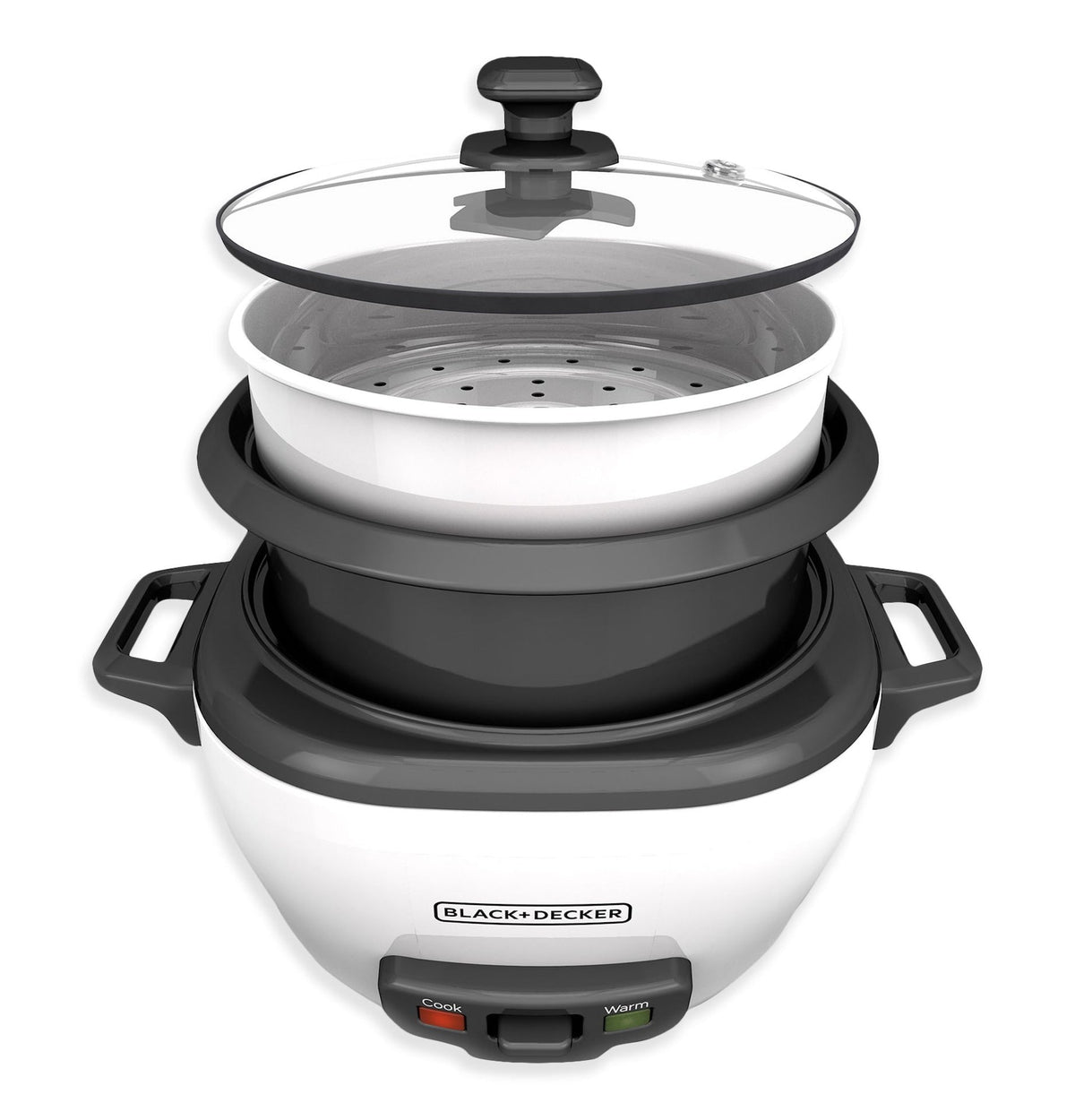 Non-Stick Rice Cooker & Steamer White, 6 Cups