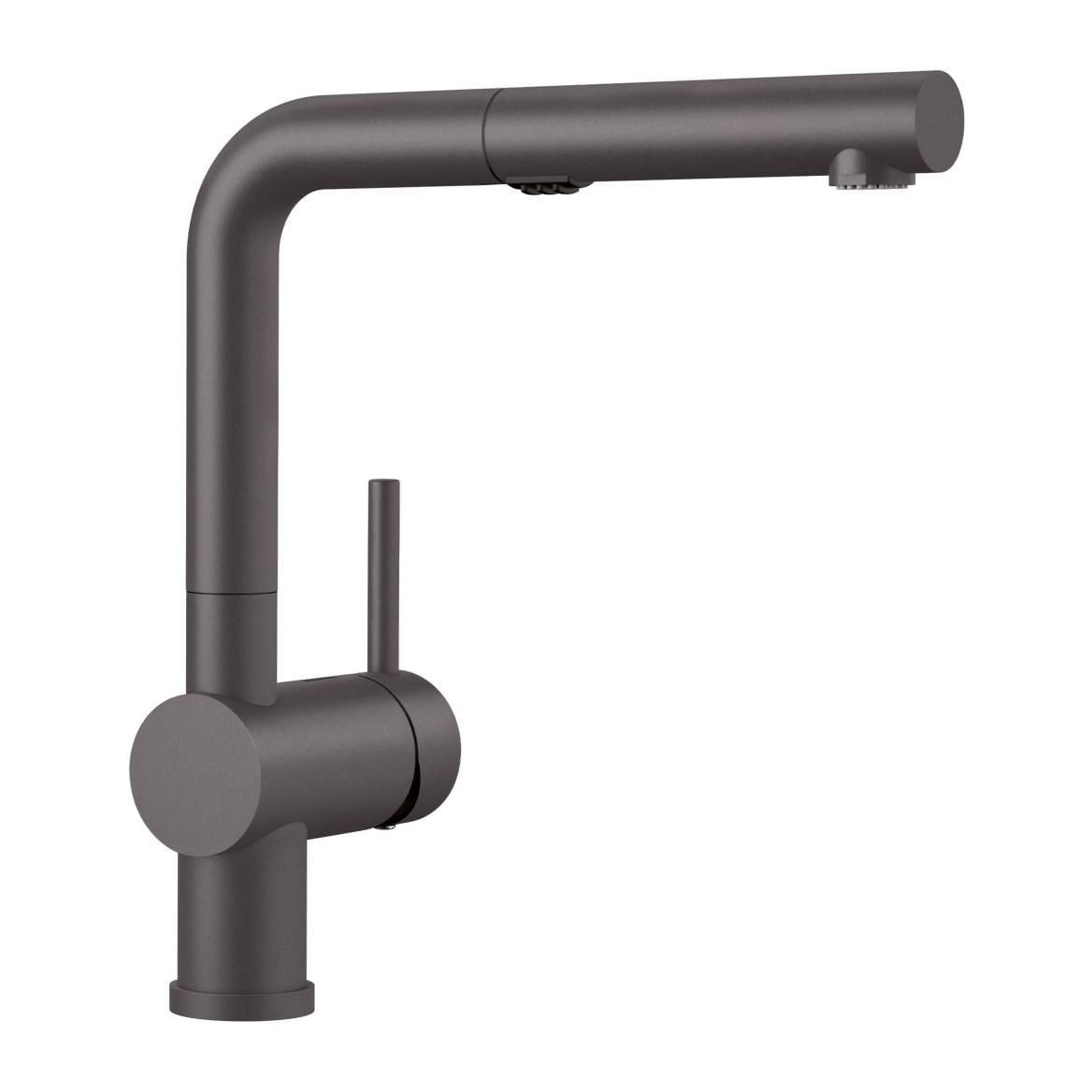 Linus Low Arc Pull-Out Dual-Spray Kitchen Faucet, Cinder