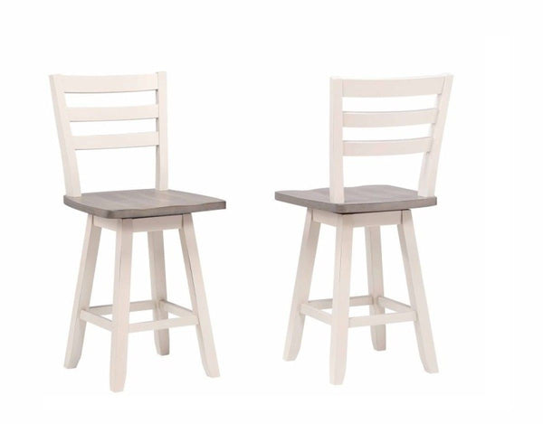 Alice Grey/White Swivel Counter/Bar Stool with Back Rest, 2-pc X5983