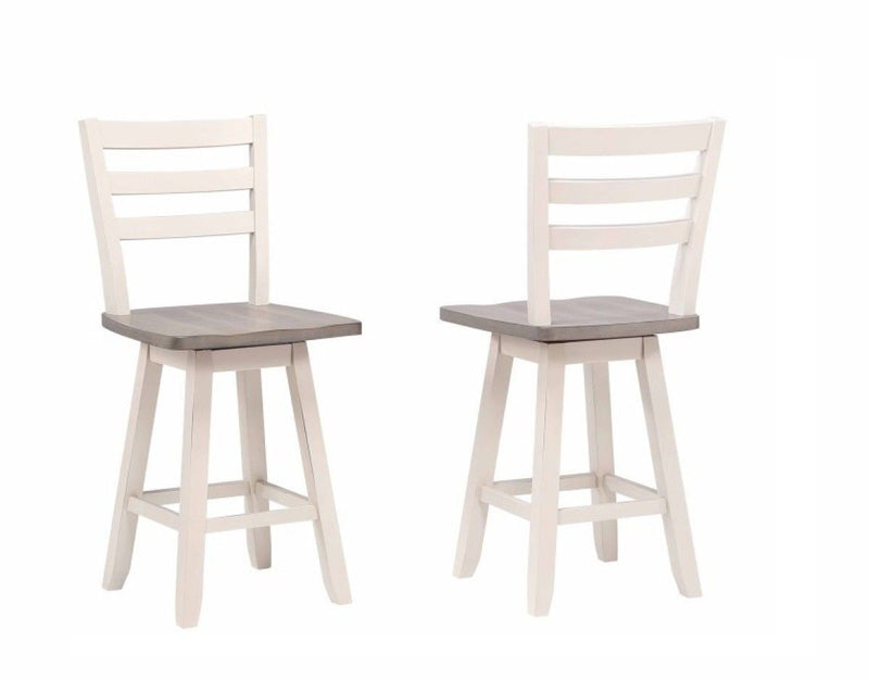 Alice Grey/White Swivel Counter/Bar Stool with Back Rest, 2-pc X5983