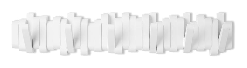 Flemington Steel 6-Hook Flip Down Rail, White, 24-in M1948