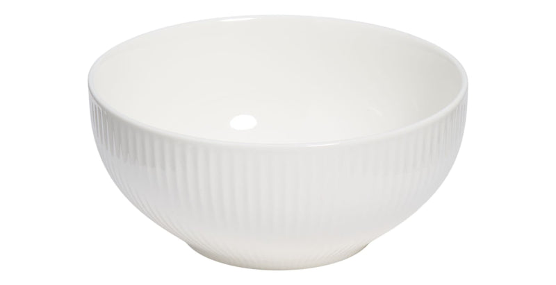 Highbury Ribbed New Bone Low Bowl, 1-pc, White Y3767