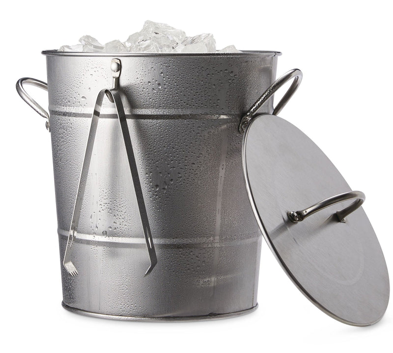 Ice Bucket and Scoop, Stainless Steel with Insulated Liner, Silver, 9.06-in N2019