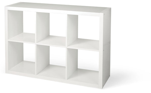 Invermere 6-Cube Storage Organizer, Bookcase/Bookshelf, White D2784