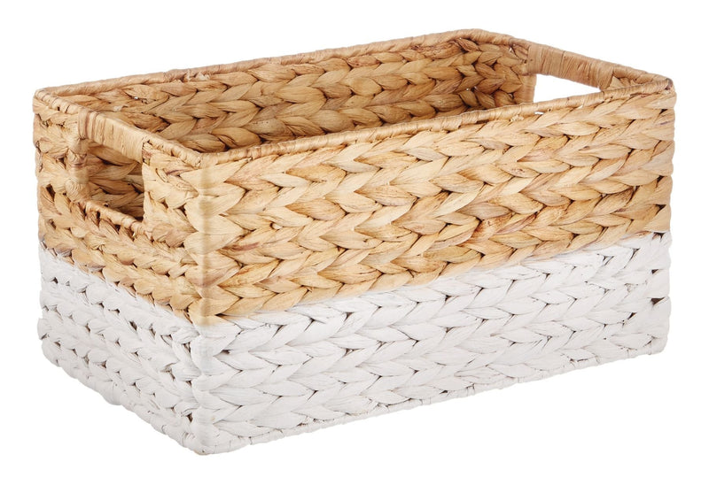 Lucy Rectangular Woven Natural Material Storage Basket, 13 x 8.6 x 7-in I5454