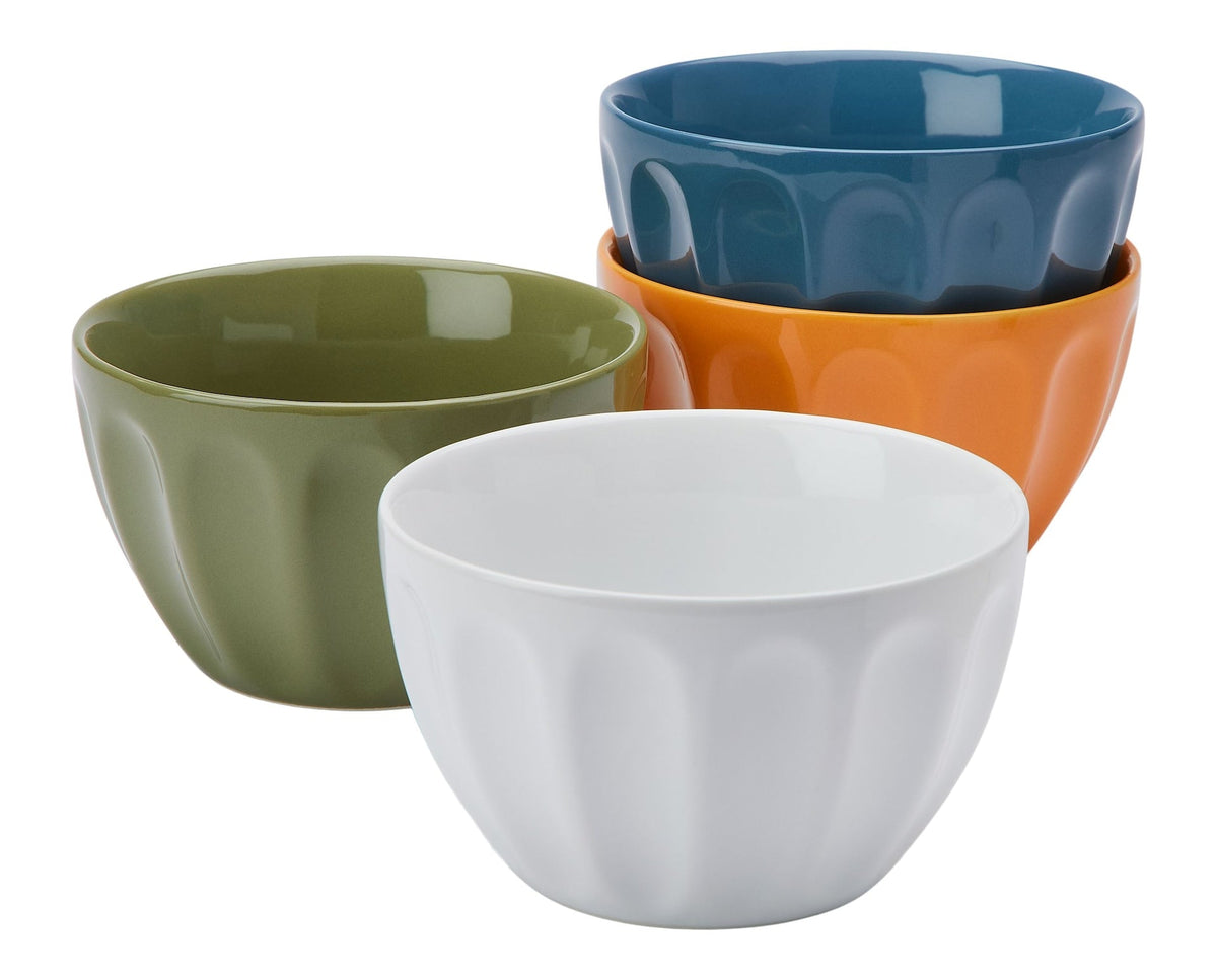 Lyndale Multi Pastel Stoneware Latte Bowl Set, Assorted Colours, 4-pk
