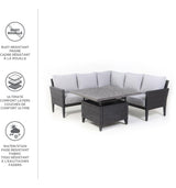 Square Outdoor Patio Conversation Dining Set with UV-Resistant Cushions, 3-pc