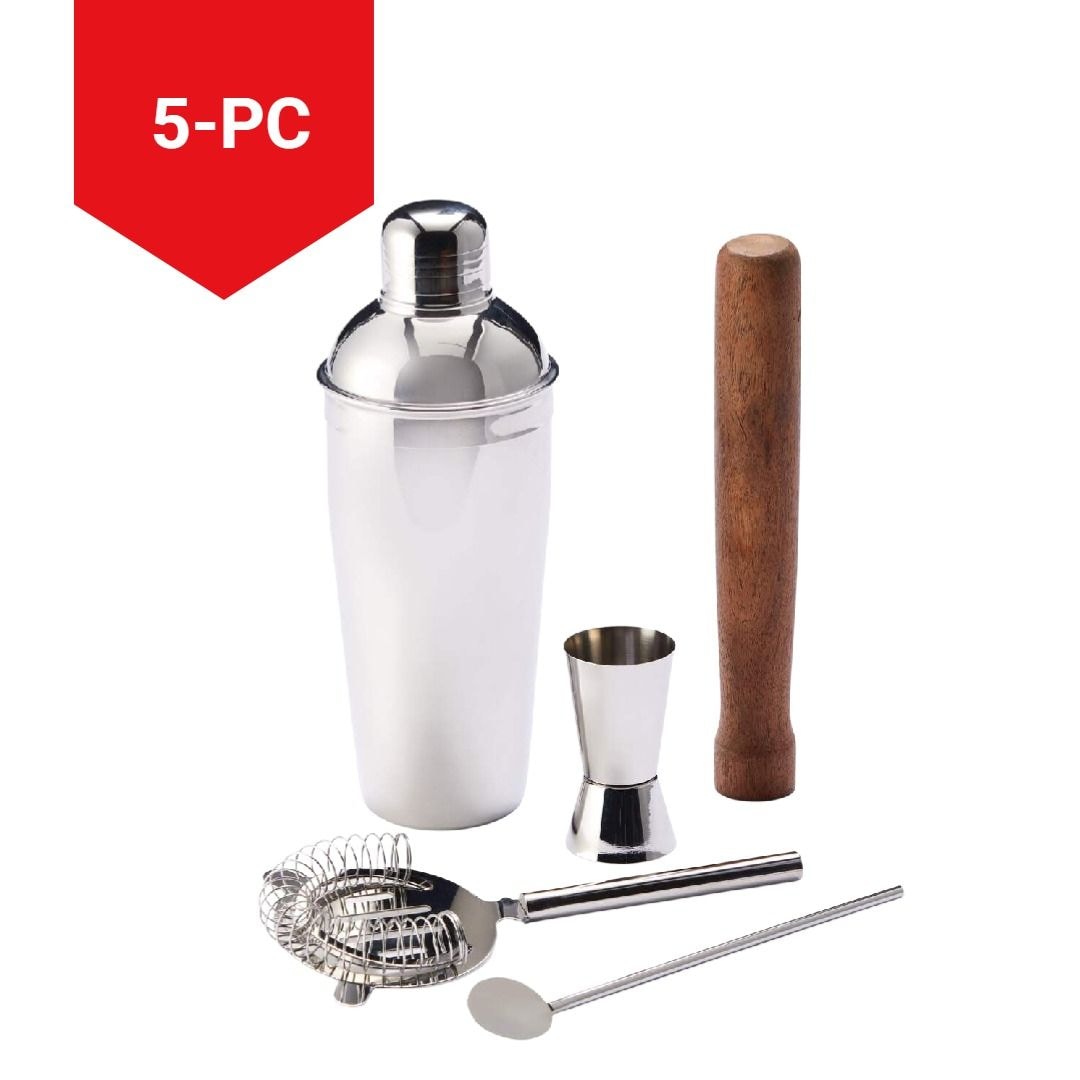 Stainless Steel Cocktail Making Set, 5-pc