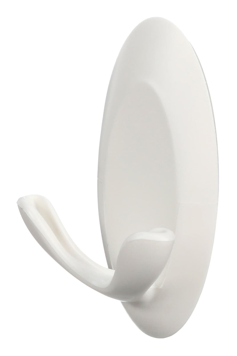 Decorative Quartz Double Hook with Adhesive Strips, White, 3-lbs, 2 Strips Per Pack T122