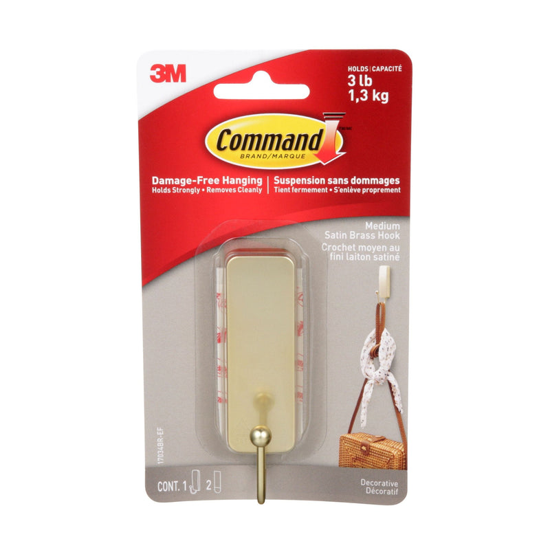 Medium Satin Brass Hook H2537