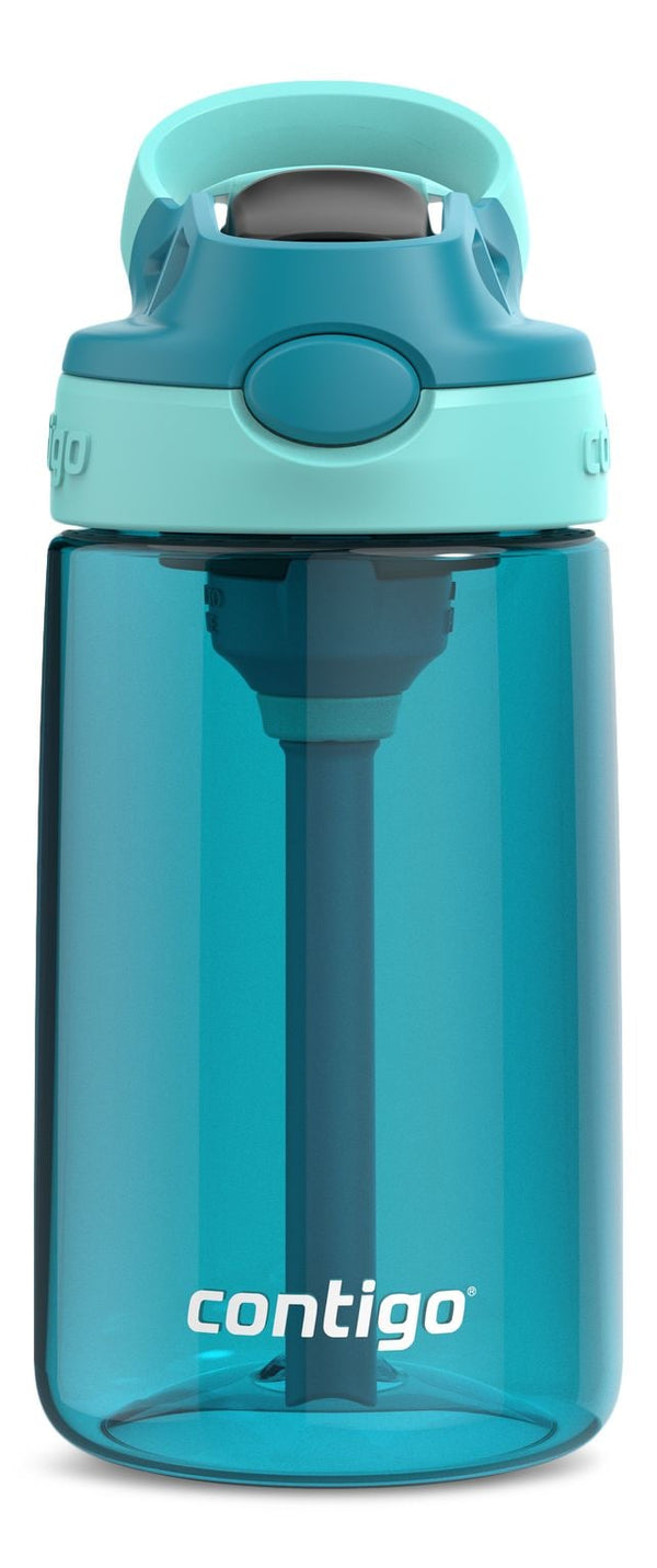 Aubrey Kids' Water Bottle, 14-oz, Juniper/Jade, with Lid & Straw B7183