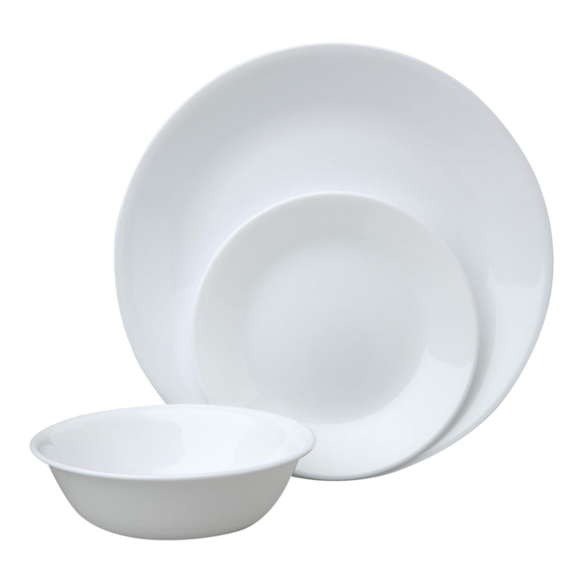 Winter Frost Glass Dinnerware Set, Serves 6, 18-pc, White