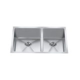 CXZD881L 32-in Low Divide Stainless Steel Double Bowl Sink