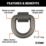 83770 3 x 3-in Weld-On Tie-Down D-Ring (15,587 lbs, Raw Steel)