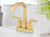 Dorian 2-Handle 4-in Centreset Lavatory/Bathroom Sink Faucet, Brushed Gold