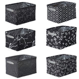 Large Water Resistant Storage Bin, 15-in x 11-in x 9.5-in, 6-pk, White Pattern