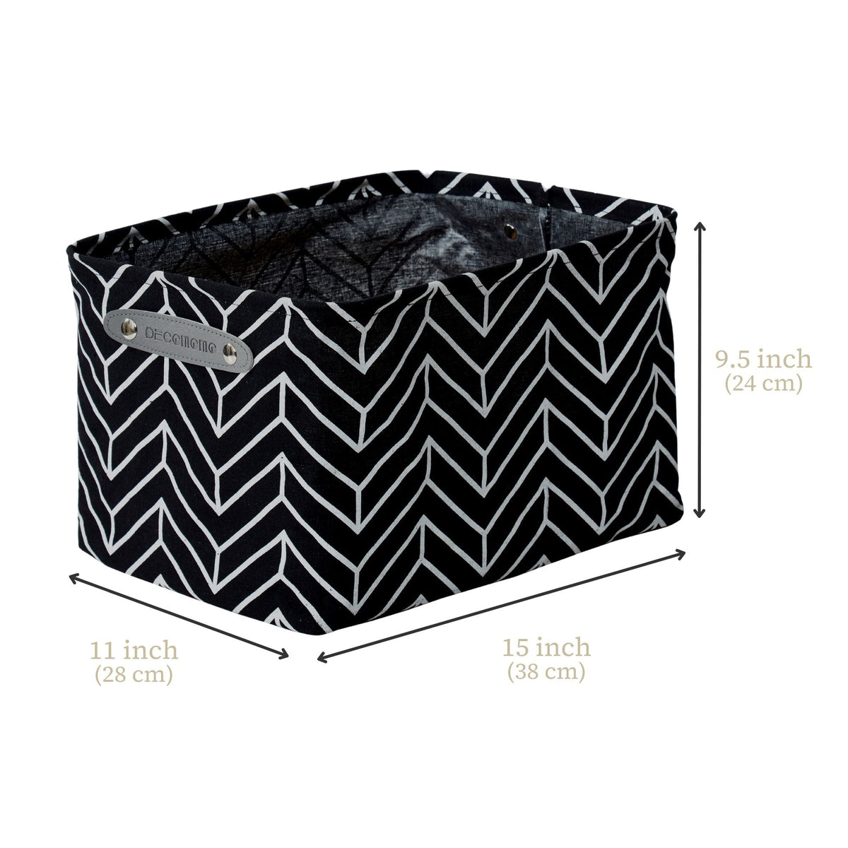 Large Water Resistant Storage Bin, 15-in x 11-in x 9.5-in, 6-pk, White Pattern