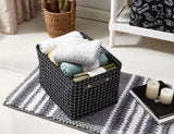 Large Water Resistant Storage Bin, 15-in x 11-in x 9.5-in, 6-pk, White Pattern