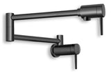 Contemporary Wall Mount Pot Filler, Matte Black