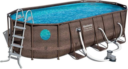18' x 9 'x 48' above ground swimming pool Set with metal frame home swimming pool sand filter pump, skimmer and vacuum V4179